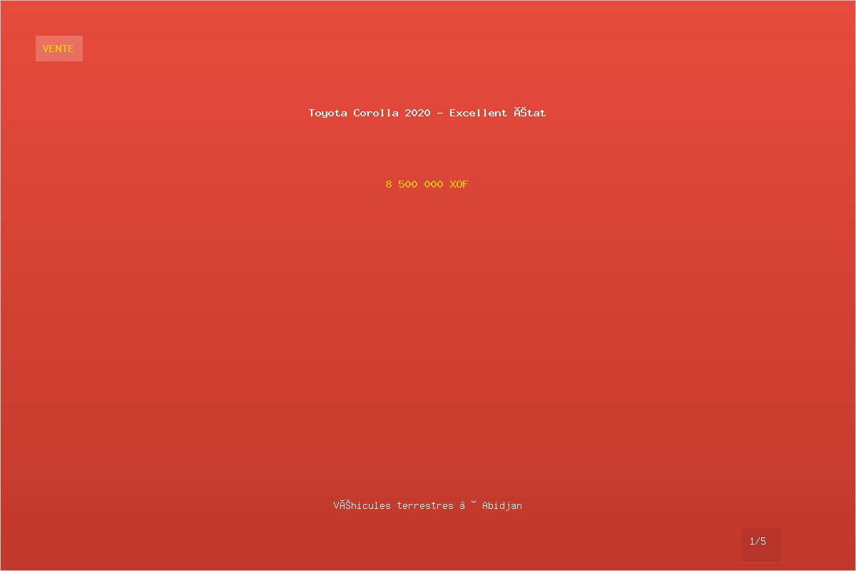 Toyota Corolla 2020 - Excellent état